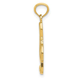 14k Gold Polished Treble Clef Pendant YC1261