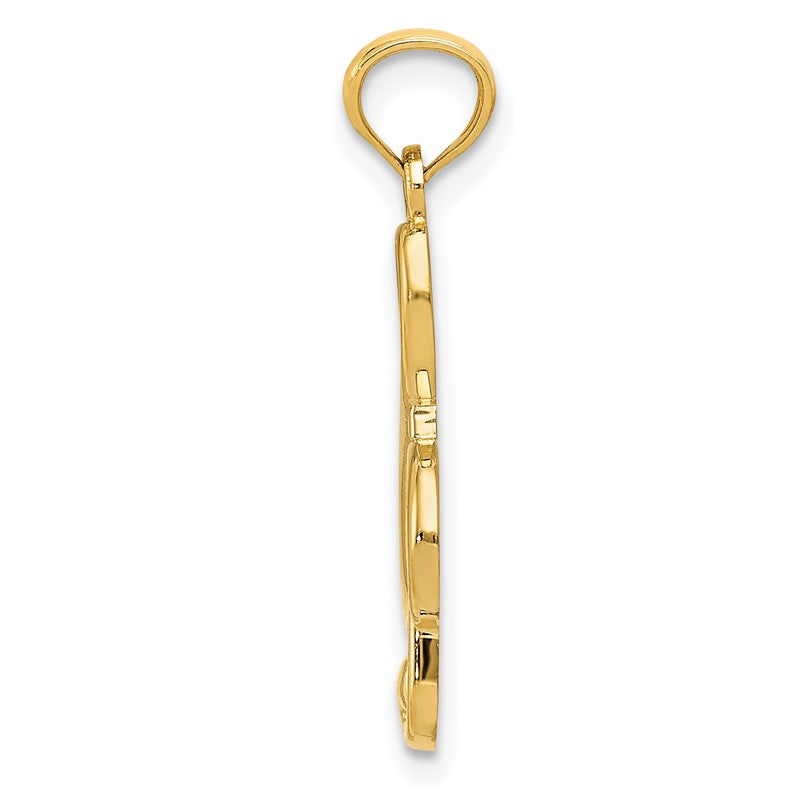 14k Gold Polished Treble Clef Pendant YC1261