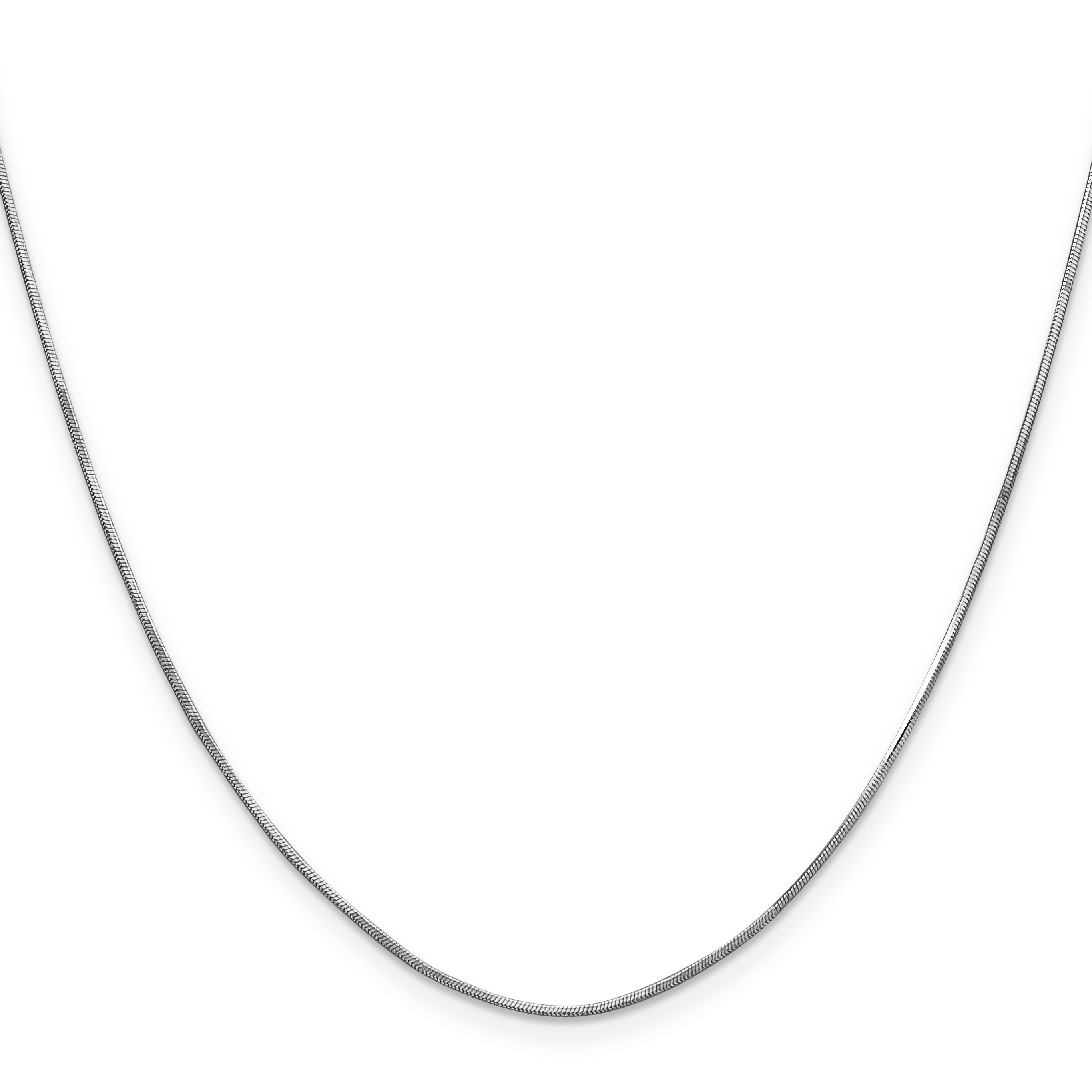 14K White Gold 10 inch 1mm Octagonal Snake with Lobster Clasp Anklet WOS100