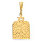 14K Polished 10 Commandment Tablets with Star Of David Charm C1313