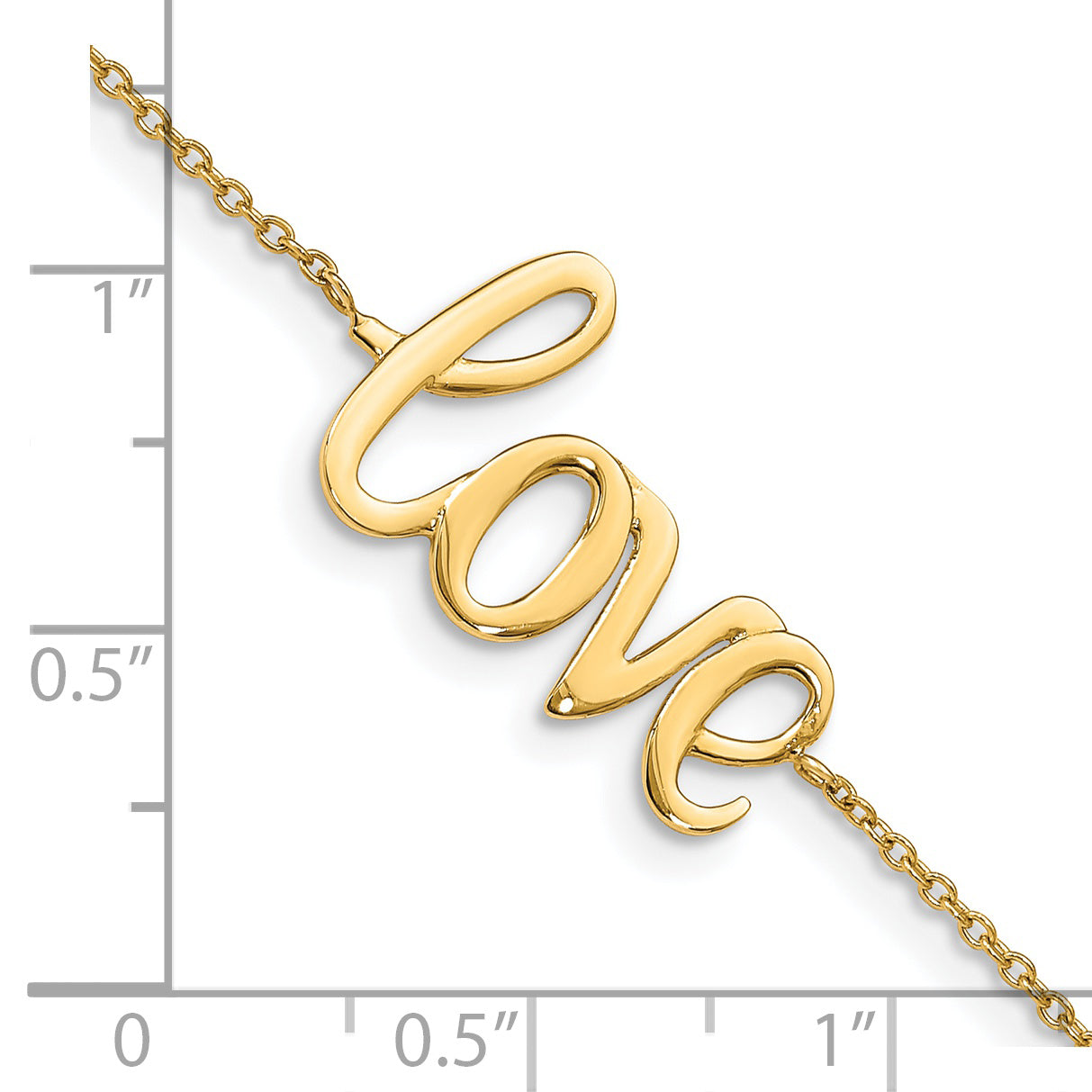 14K Polished LOVE Script 7 inch Bracelet FB1427