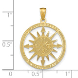 14K Satin / Polished I WOULD BE LOST WITHOUT YOU Compass Pendant K6098