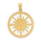 14K Satin / Polished I WOULD BE LOST WITHOUT YOU Compass Pendant K6098