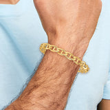 14K 20 inch 9mm Hand Polished Fancy Anchor Link with Fancy Lobster Clasp Chain LK101