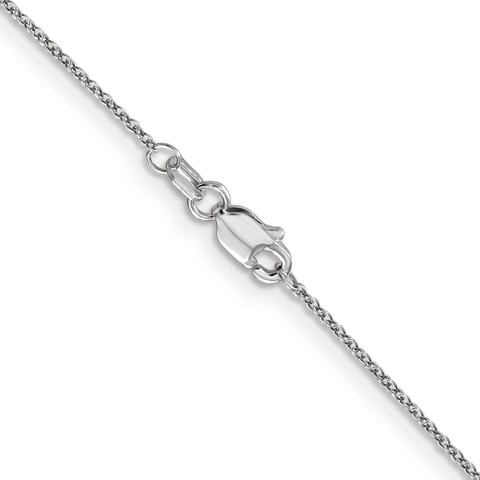 14K White Gold 14 inch .9mm Cable with Lobster Clasp Chain PEN75L