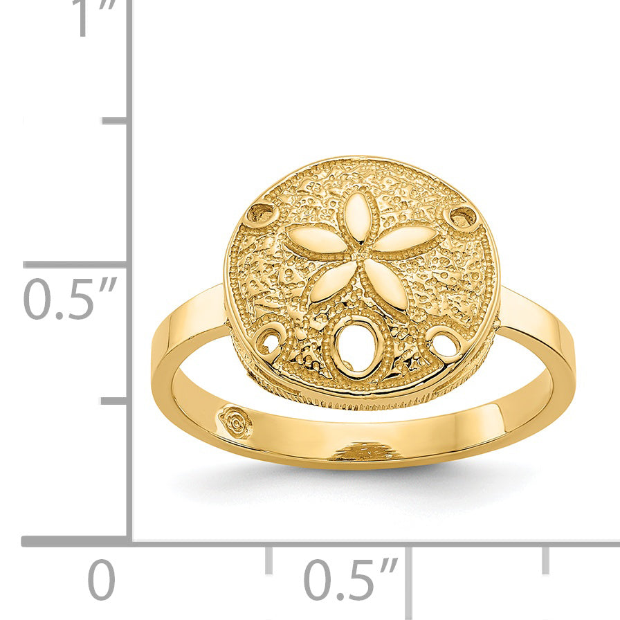14k Polished Sand Dollar Ring D335