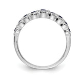14k White Gold Diamond and Emerald Polished Ring RM5741