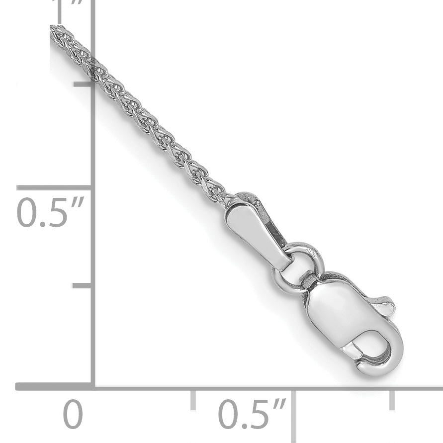 14K White Gold 10 inch 1.25mm Diamond-cut Spiga with Lobster Clasp Anklet PEN127