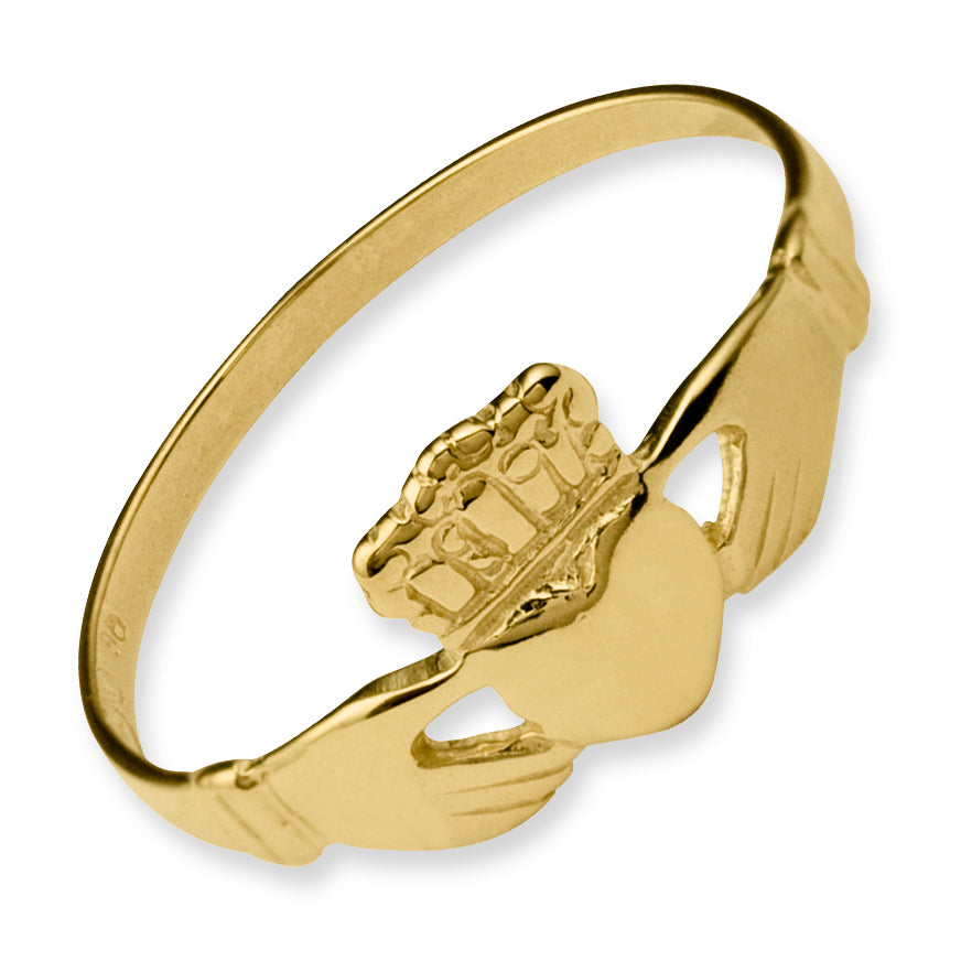 14k Ladies Polished Claddagh Ring D1875