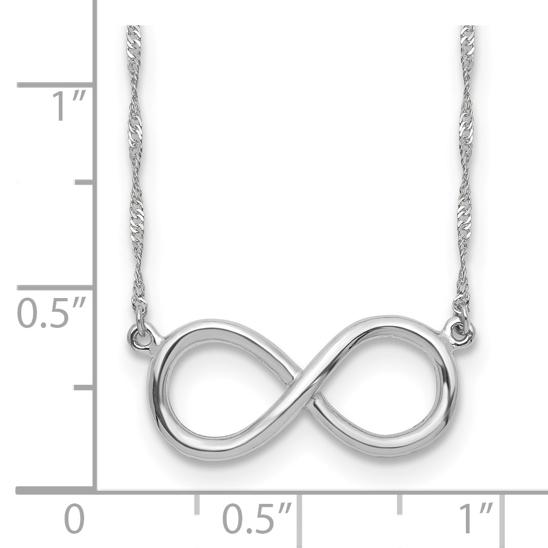 14K White Gold Polished Infinity Symbol 16.75 inch Necklace SF2652