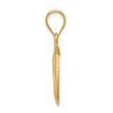 14K Brushed Diamond-Cut Virgin Mary Pendant D4682