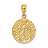 14K Brushed Diamond-Cut Virgin Mary Pendant D4682