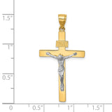 14K Two-tone INRI Crucifix Pendant C4762