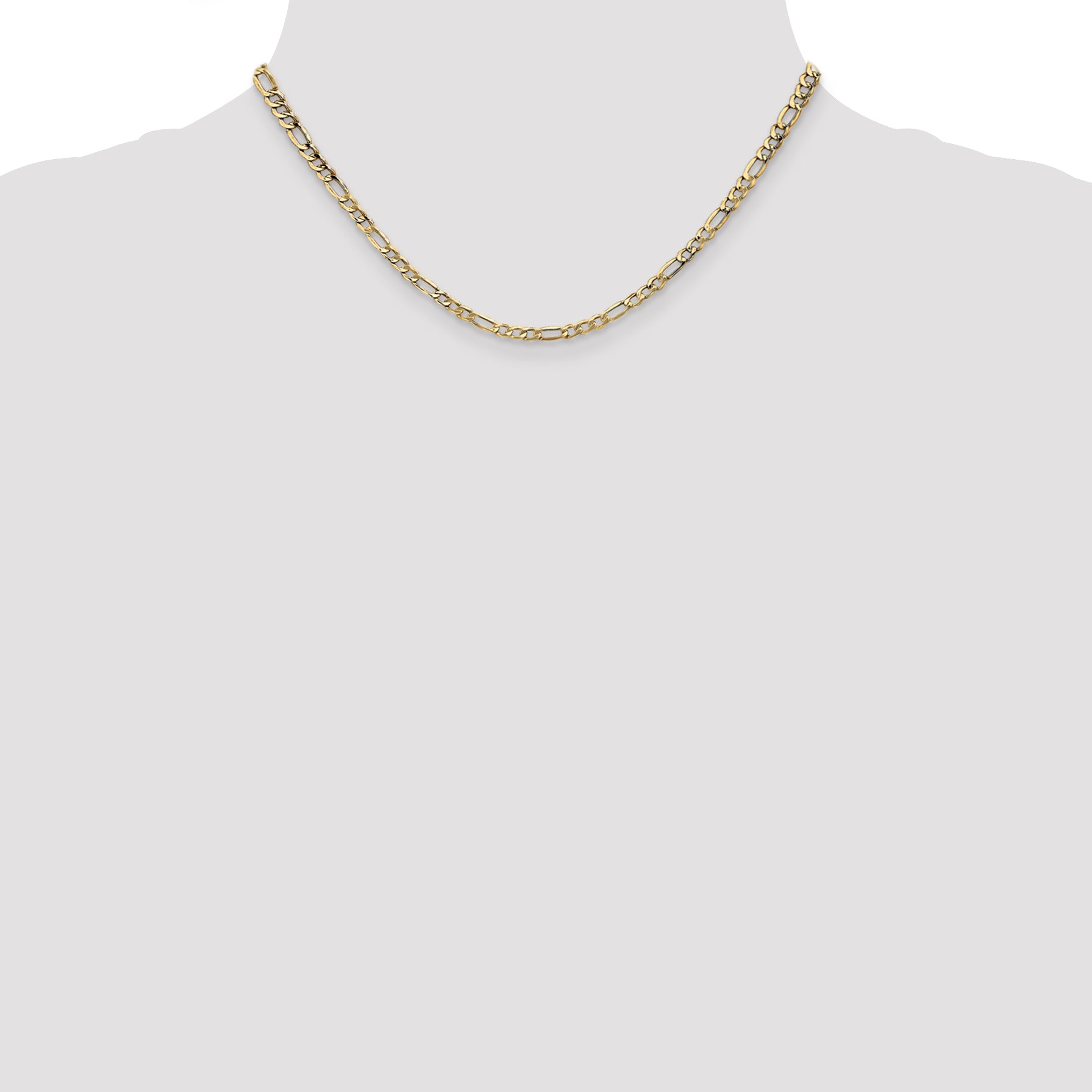 14K 10 inch 3.5mm Semi-Solid Figaro with Lobster Clasp Anklet BC93