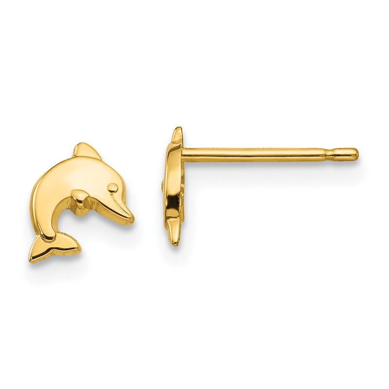 14k Polished Mini Dolphin Post Earrings YE1756