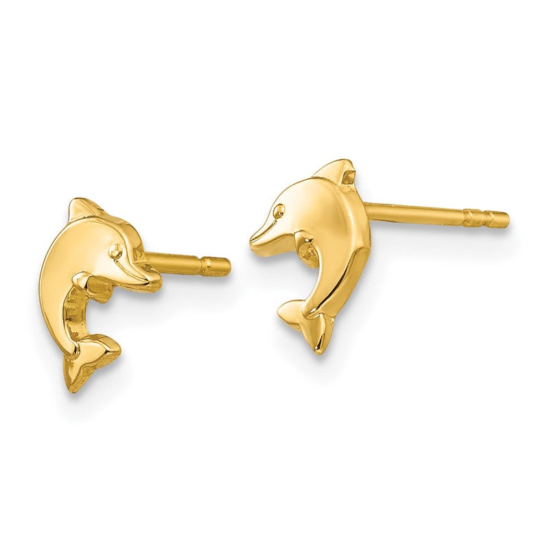 14k Polished Mini Dolphin Post Earrings YE1756