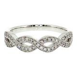 14K White Gold Infinity Design Diamond Stackable Band | 0.22ctw