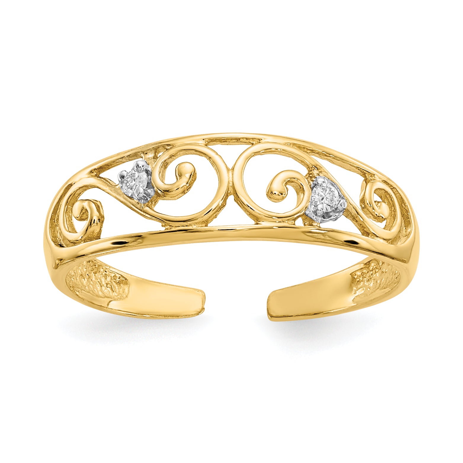 14k .02 carat Diamond Scroll Toe Ring RM5653