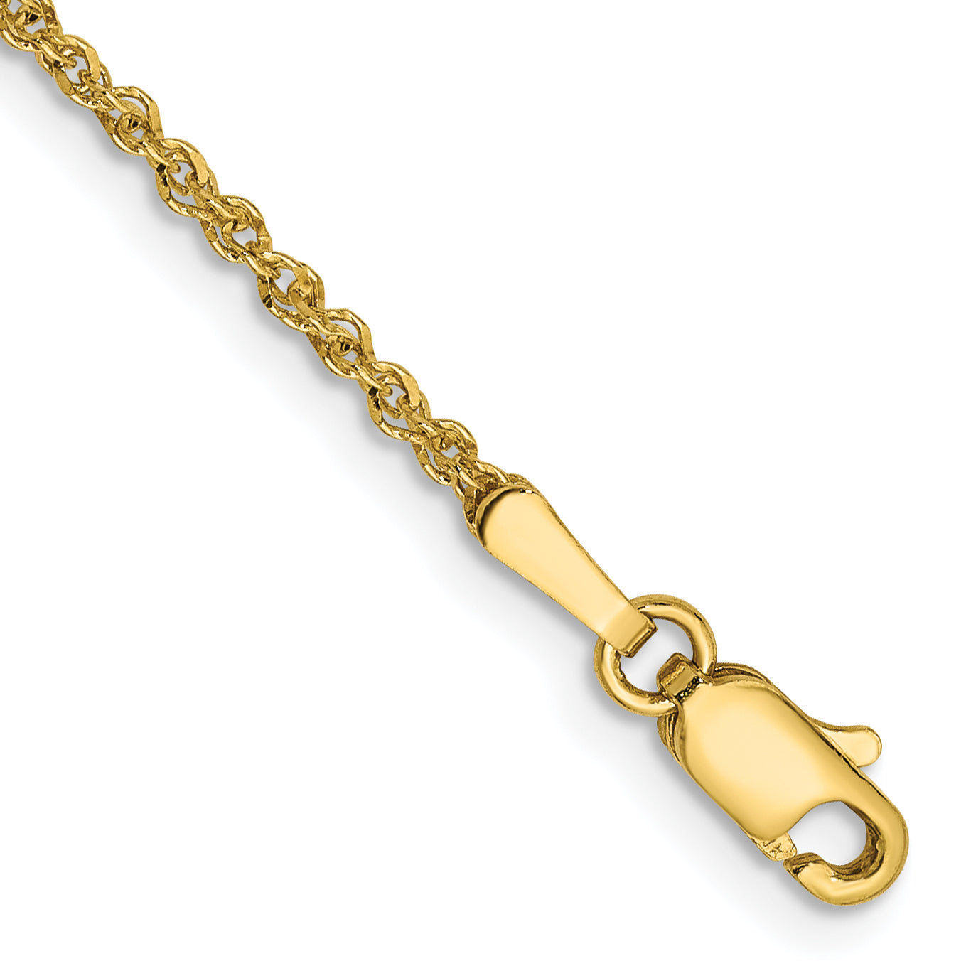 14K 10 inch 1.7mm Ropa with Lobster Clasp Anklet RPA028