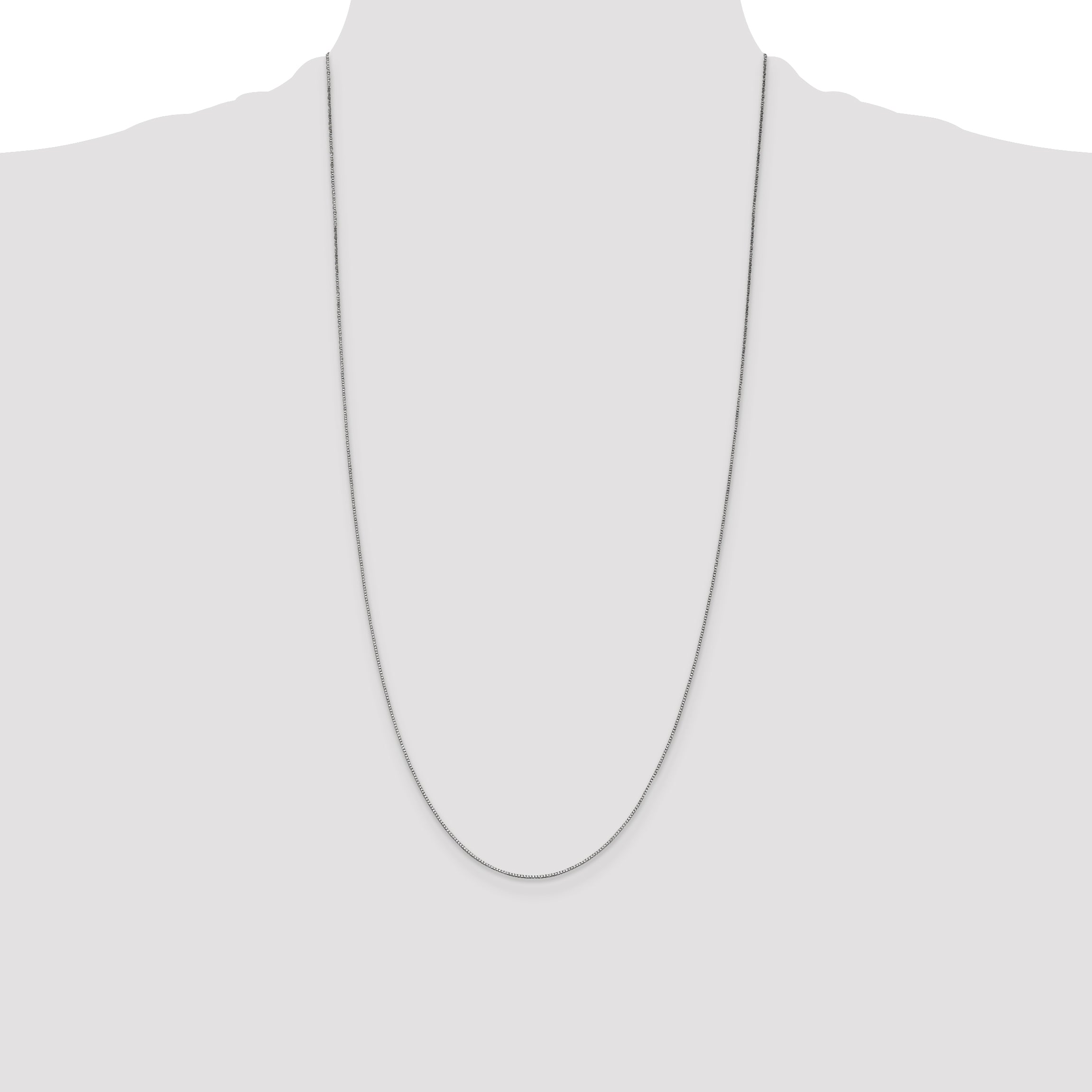 14K White Gold 14 inch .7mm Box with Lobster Clasp Chain WLB050L