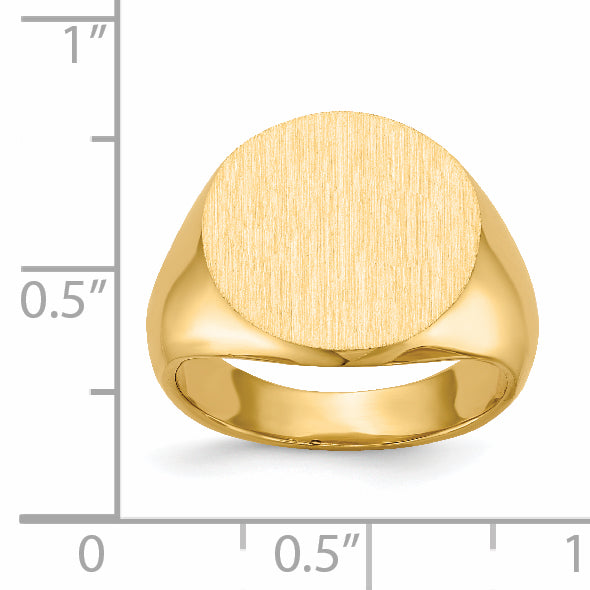 14k 15.5x15.0mm Closed Back Signet Ring RS280