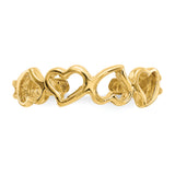 14K Open Hearts Toe Ring K3837