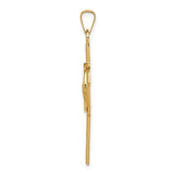 14k Polished Cross with St. Jude Thaddeus Medal Pendant REL110