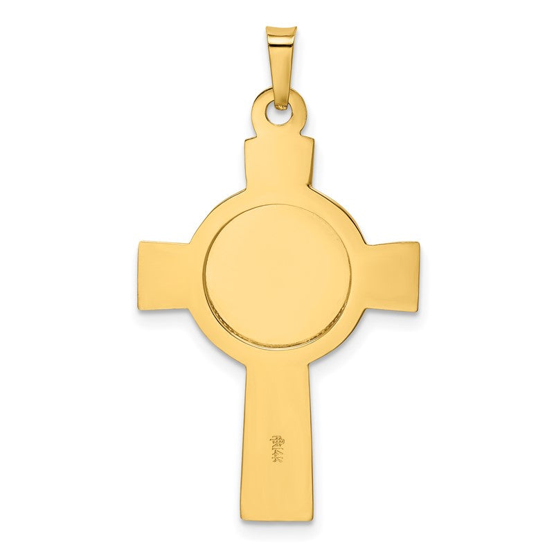 14k Polished Cross with St. Jude Thaddeus Medal Pendant REL110