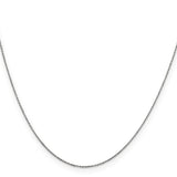 14K White Gold 14 inch .6mm Diamond-cut Round Open Link Cable with Spring Ring Clasp Chain PEN145