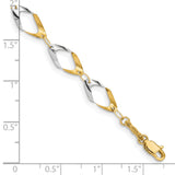 14K and White Rhodium Oval Link 7 inch Bracelet FB1354
