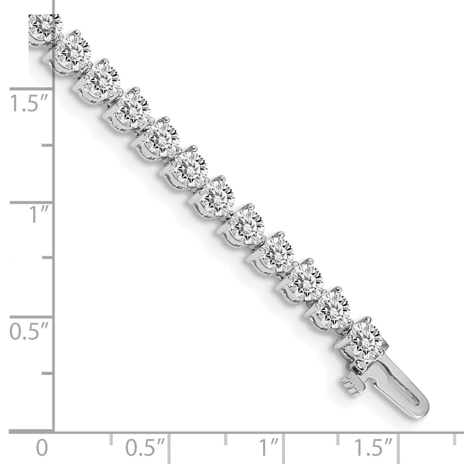 14k White Gold Complete 7 carat Round AA Diamond 3-prong 7 inch Tennis Bracelet X2842WAA