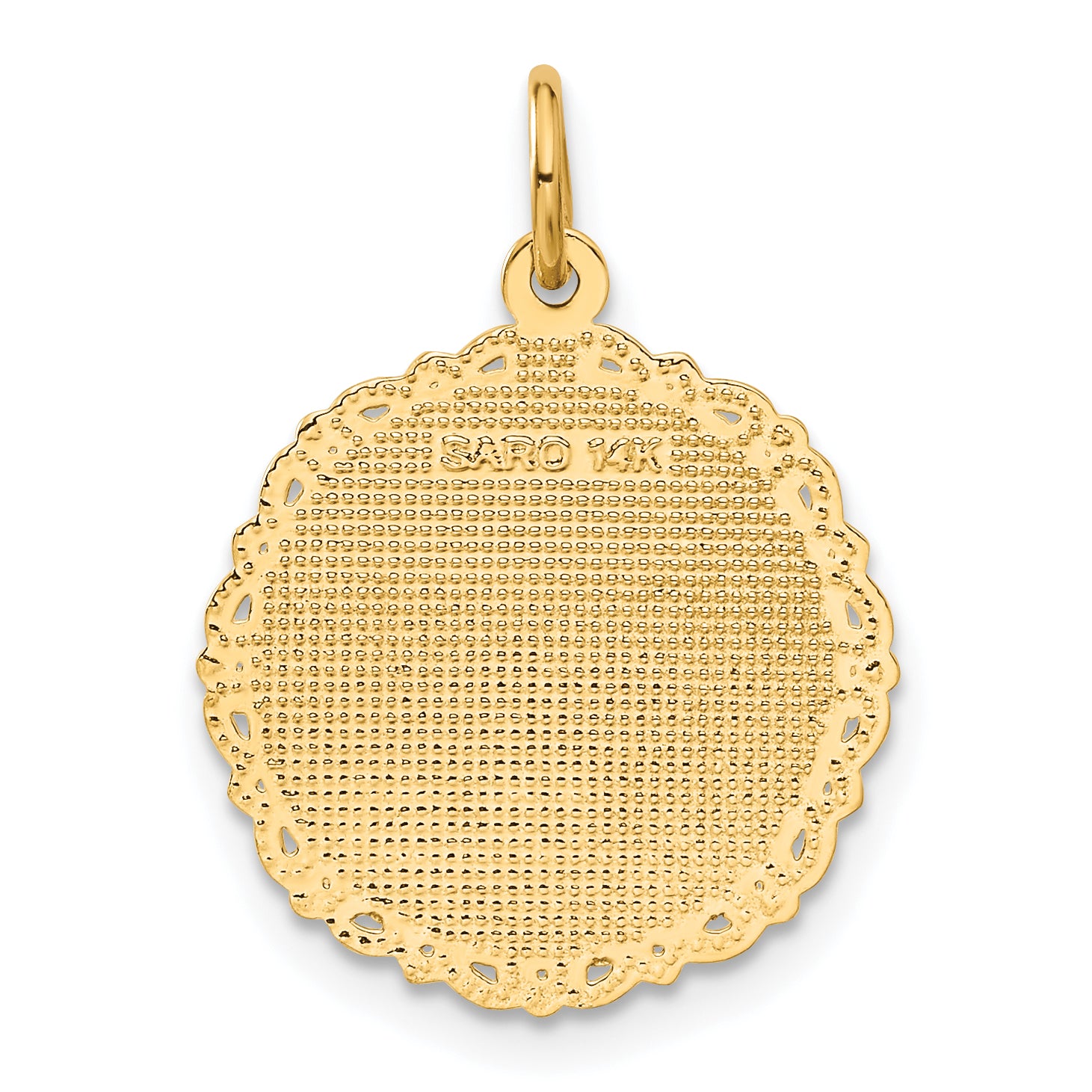 14k RN Registered Nurse Textured Back Disc Charm C1786