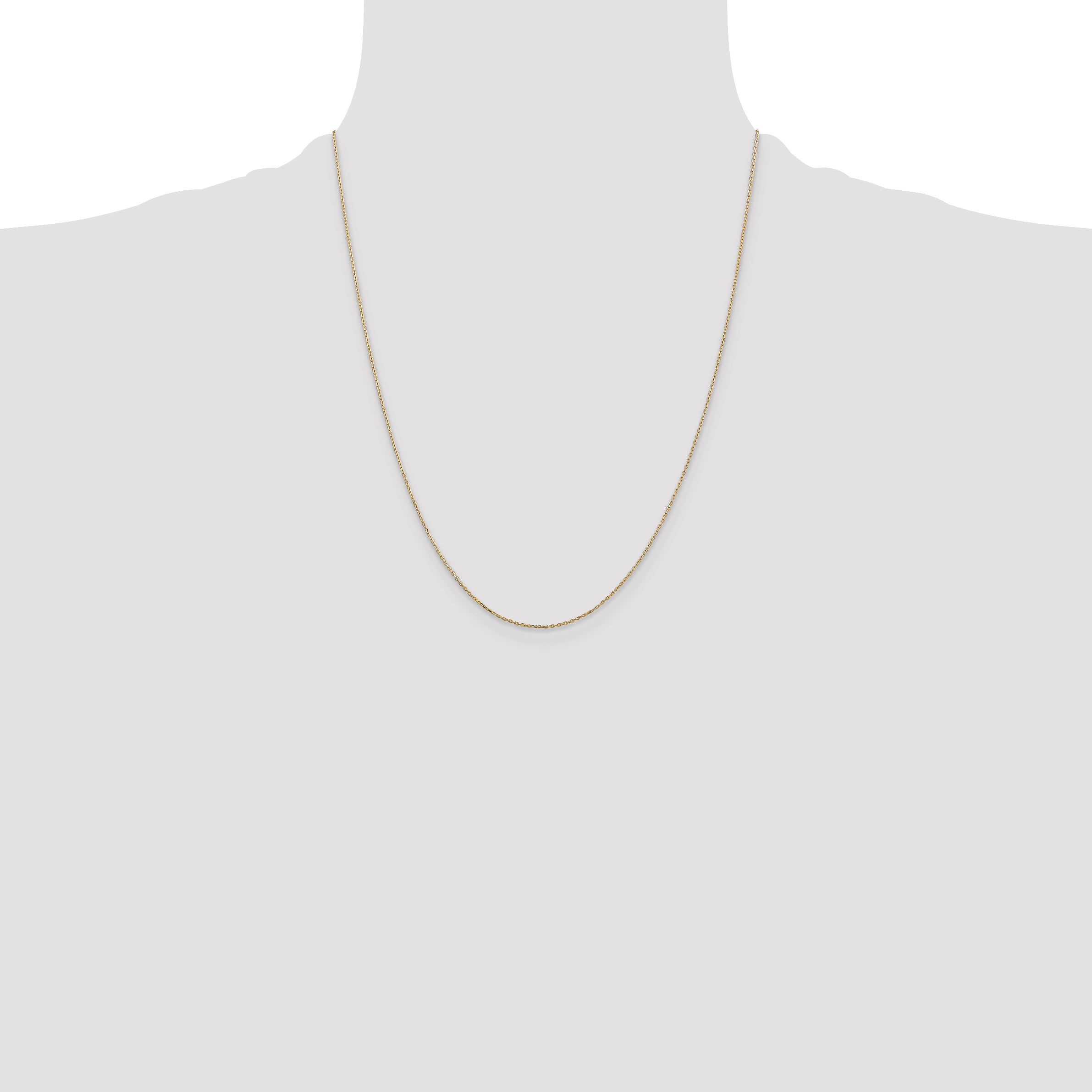 14K 14 inch .8mm Diamond-cut Cable with Lobster Clasp Chain PEN41L