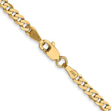 14K 26 inch 2.9mm Flat Beveled Curb with Lobster Clasp Chain FBU080