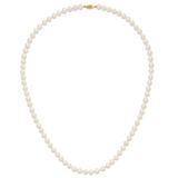 14k 7-8mm White Near-Round Freshwater Cultured Pearl 16 inch Necklace WPN070