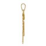 14k The Kids Solid Engravable Medium Boy with Hat on Right Hugs Charm XK385