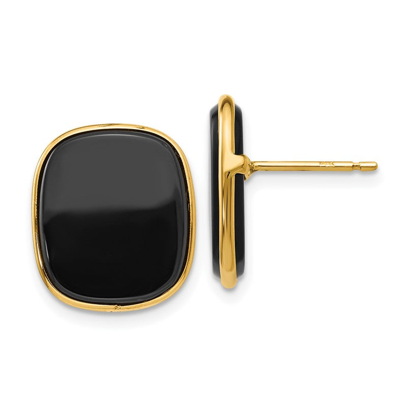 14k 17x15mm Black Onyx Post Earrings XB26