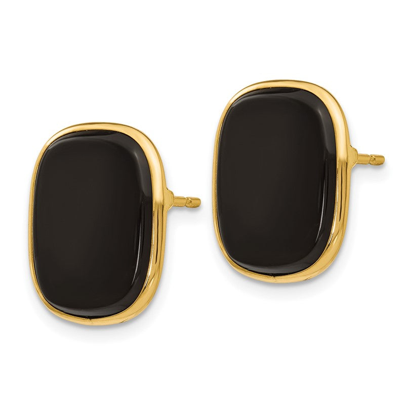 14k 17x15mm Black Onyx Post Earrings XB26