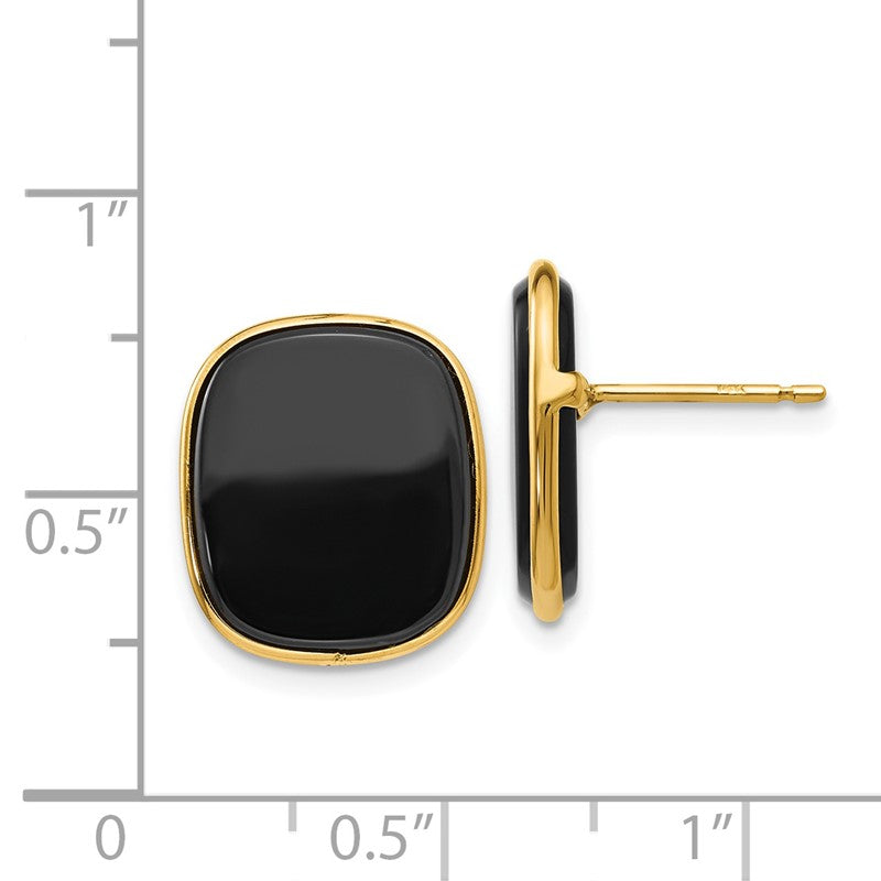 14k 17x15mm Black Onyx Post Earrings XB26