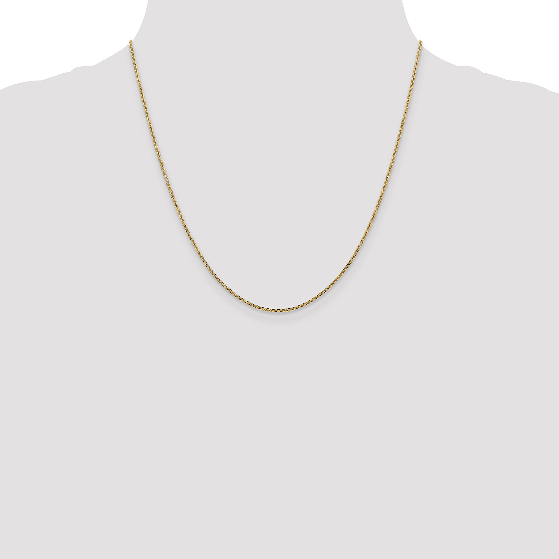14K 14 inch 1.45mm Solid Diamond-cut Cable with Lobster Clasp Chain PEN140