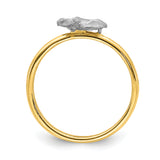 14K Two-tone Brushed and Polished Plumeria Ring D4740