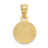 14k Black and White Enameled Flat Soccer Ball Pendant K2088