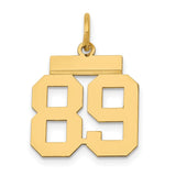 14k Small Polished Number 89 Charm LS89