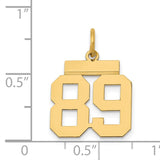 14k Small Polished Number 89 Charm LS89