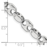 14K White Gold 20 inch 7.2mm Hand Polished Fancy Link with Fancy Lobster Clasp Chain WLK609