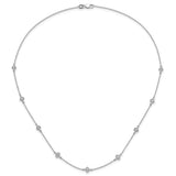 14k White Gold Complete 1/2 carat Diamond Quatrefoil Design 9-Station 18 inch Necklace PM3753