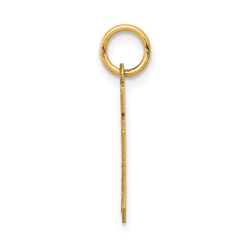 14k Small Satin Number 10 Charm LSS10
