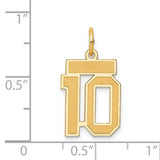 14k Small Satin Number 10 Charm LSS10