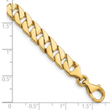 14K 18 inch 7.4mm Hand Polished Fancy Link with Fancy Lobster Clasp Chain LK149