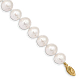 14k 10-11mm White Near-Round Freshwater Cultured Pearl 16 inch Necklace WPN100
